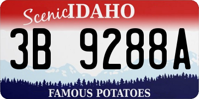 ID license plate 3B9288A