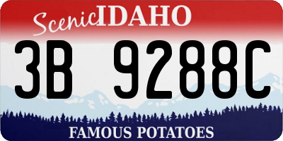 ID license plate 3B9288C