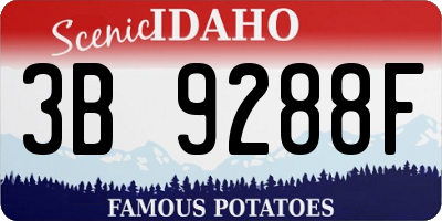 ID license plate 3B9288F