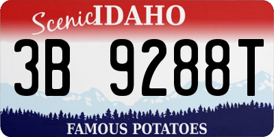 ID license plate 3B9288T