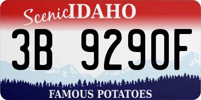 ID license plate 3B9290F