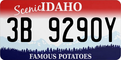 ID license plate 3B9290Y