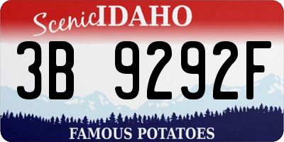 ID license plate 3B9292F