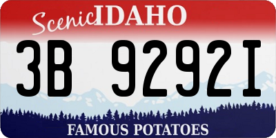 ID license plate 3B9292I