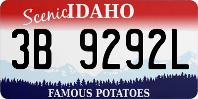 ID license plate 3B9292L