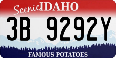 ID license plate 3B9292Y