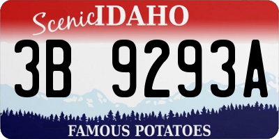 ID license plate 3B9293A