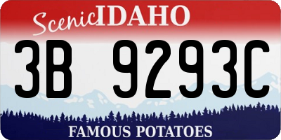 ID license plate 3B9293C