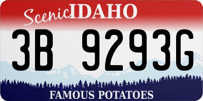 ID license plate 3B9293G