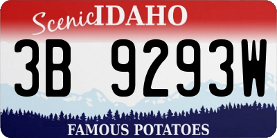 ID license plate 3B9293W