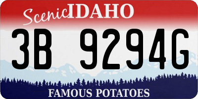 ID license plate 3B9294G