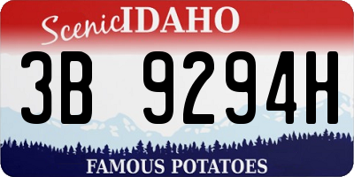 ID license plate 3B9294H