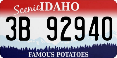 ID license plate 3B9294O