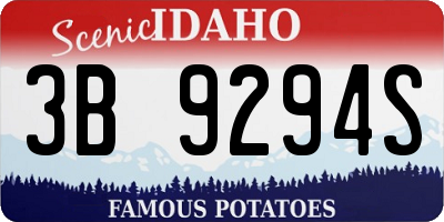ID license plate 3B9294S