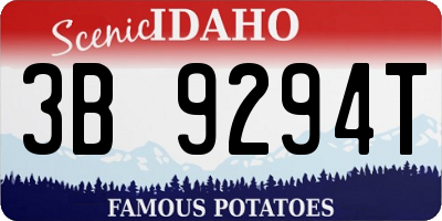 ID license plate 3B9294T