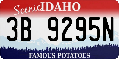 ID license plate 3B9295N