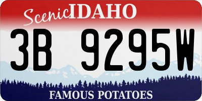 ID license plate 3B9295W