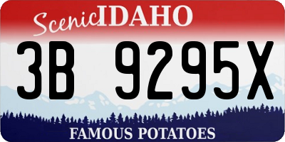 ID license plate 3B9295X