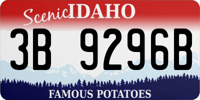 ID license plate 3B9296B
