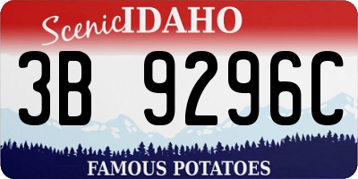 ID license plate 3B9296C