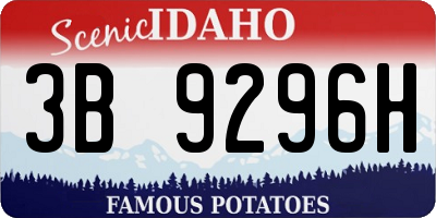 ID license plate 3B9296H
