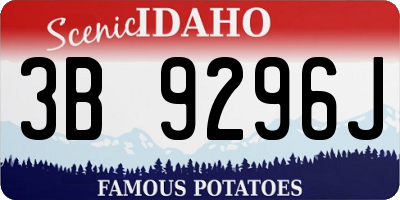 ID license plate 3B9296J