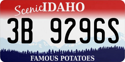 ID license plate 3B9296S