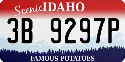 ID license plate 3B9297P