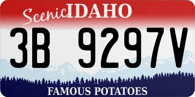 ID license plate 3B9297V