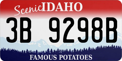 ID license plate 3B9298B