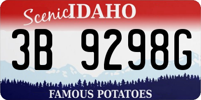 ID license plate 3B9298G