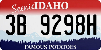 ID license plate 3B9298H