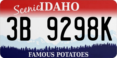 ID license plate 3B9298K