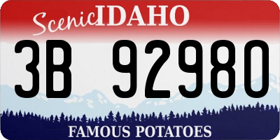 ID license plate 3B9298O