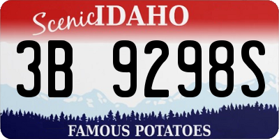 ID license plate 3B9298S
