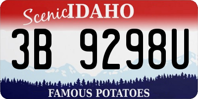 ID license plate 3B9298U
