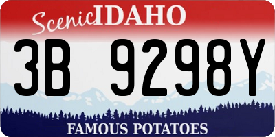 ID license plate 3B9298Y