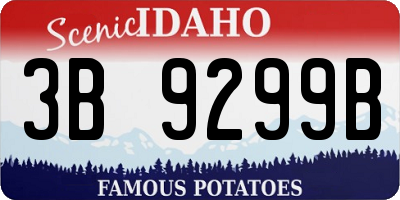 ID license plate 3B9299B