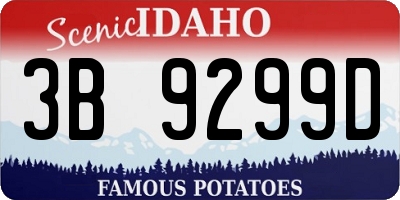 ID license plate 3B9299D