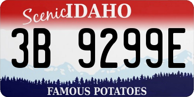 ID license plate 3B9299E