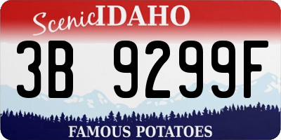 ID license plate 3B9299F