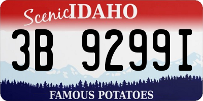 ID license plate 3B9299I