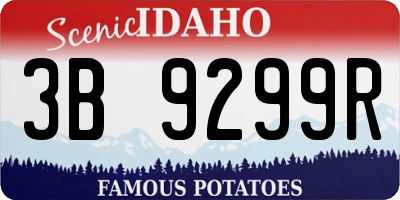 ID license plate 3B9299R
