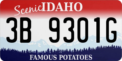 ID license plate 3B9301G