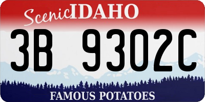 ID license plate 3B9302C