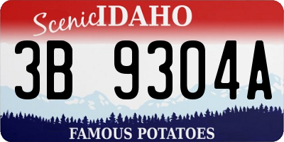 ID license plate 3B9304A