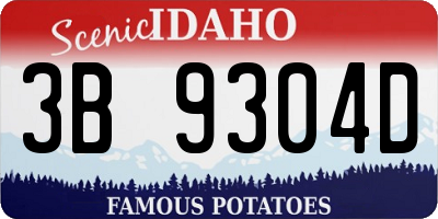ID license plate 3B9304D