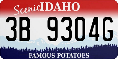 ID license plate 3B9304G