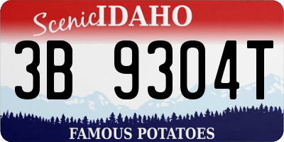 ID license plate 3B9304T