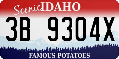 ID license plate 3B9304X